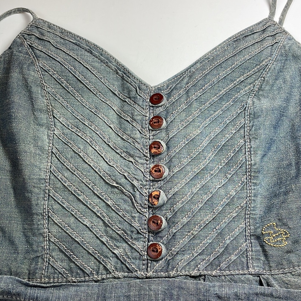Billabong chambray summer dress with open back size S - Picture 6 of 10